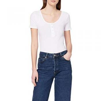 PIECES Pckitte SS Top Noos BC Camiseta, Blanco Brillante, S para Mujer