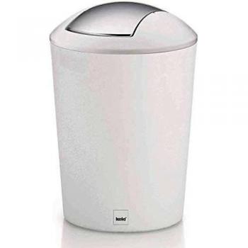 kela 22301 Cubo de Tapa abatible Marta, Blanco, One Size