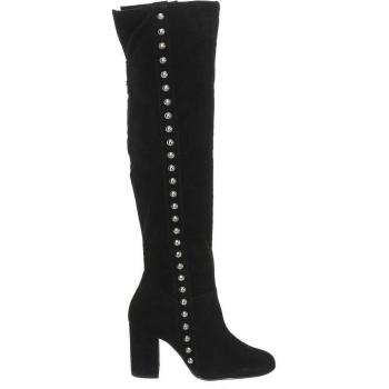 Guess Botas de Tacón de Piel Acabado en Ante FLDAN3SUP11 Mujer, color negro, diseño elegante, tacón alto, material de piel y ante
