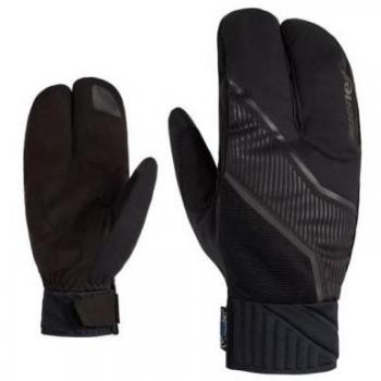 Guantes de 3 dedos Ziener Uzomios Aw Touche langosta (negro) con tecnología táctil, diseño ergonómico y material transpirable