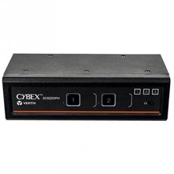 Avocent Vertiv Cybex SC920DPH-400 Secure Desktop KVM Switch, Dual Head Monitor, 2 Port, Universal DisplayPort, NIAP Version 4.0 Certified, Common Access Card (CAC), 4K