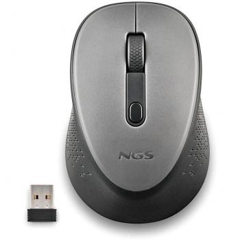 Ratón Óptico Inalámbrico NGS Dew Gray 1600 DPI Ambidiestro - Color Gris