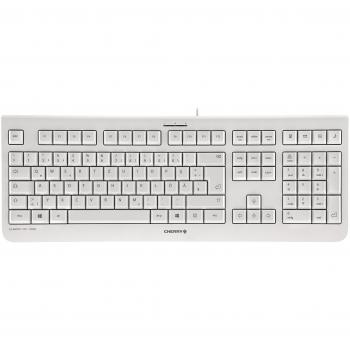 Teclado Cherry KC 1000 USB QWERTY Pan Nórdico Gris Claro con Diseño Plano y Teclas Silenciosas
