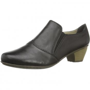 Rieker Rieker Damen Slipper 41751 - Mocasines de cuero para mujer, color negro, talla 42