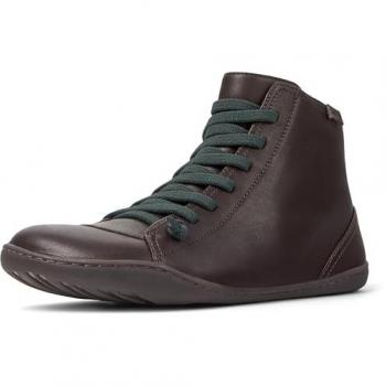 Botines de mujer Camper Peu Cami K400509, color marrón puro, con cordones a contraste y cremallera elástica, talla 37 EU