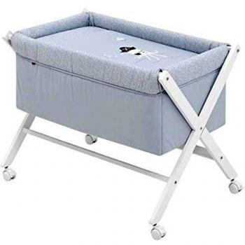 be Minicuna Tijera Madera Ocean Gris/Bco 55x87x74 cm