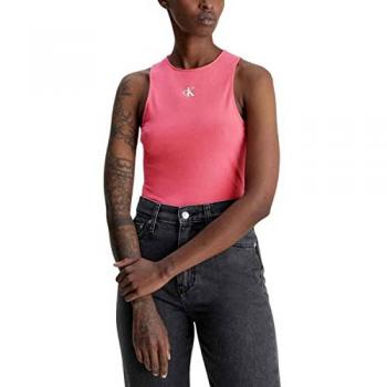 Camiseta de Tirantes Rosa Calvin Klein para Mujer - Algodón y Elastano