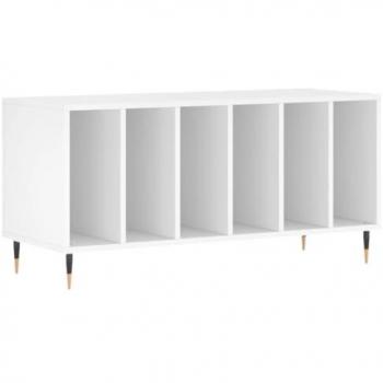 Mueble para discos de madera contrachapada blanco 100x38x48 cm