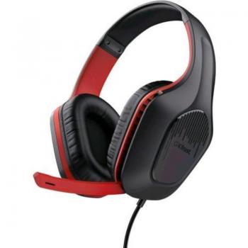 Trust Gaming GXT 415 Zirox Auriculares Gaming con Micrófono, Compatible con Nintendo Switch/PC/PS4/PS5/Xbox Series, Conexión Jack 3.5mm, Color Rojo