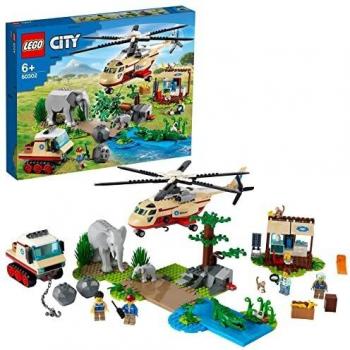 LEGO 60302 City Wildlife Rescue Operation Vet Clinic Set, with Animal Figures and Helicopter Toy for Kids 6+ Years Old