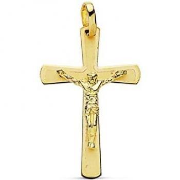 Inmaculada Romero IR Cruz Cristo Colgante Oro 18k Unisex combinada Mate Brillo