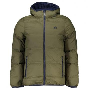 La Martina Elegant Green Hooded Jacket with Contrast Details - M