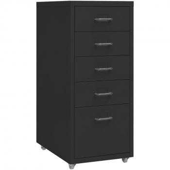 Archivador móvil de metal negro 28x41x69 cm