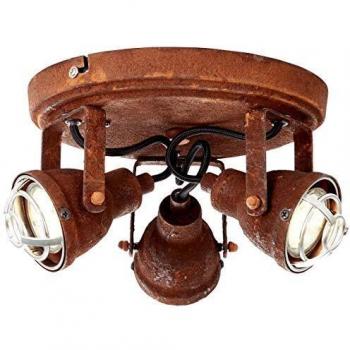 Lámpara de Techo Bente 3 Bombillas con Acabado Oxidado y Cabezas Orientables GU10