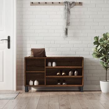 Zapatero marrón de madera multicapa 102x36x60 cm