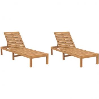 vidaXL Teak Wood Sun Loungers Set of 2