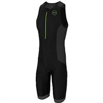 ZONE3 Aquaflo Plus Trisuit Hombre, Negro/Gris/Verde Neón, M