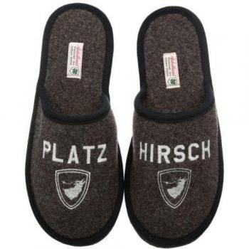 Adelheid Platzhirsch Filzpantoffel - Pantuflas de fieltro hombre, color marrón, talla 40/41