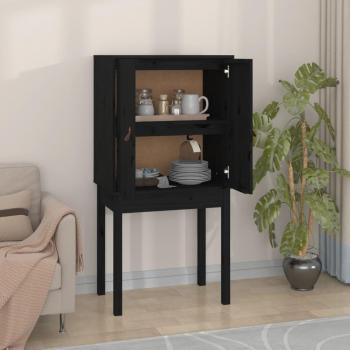 Aparador alto de madera maciza de pino negro 60x40x120 cm, mueble de almacenaje para salón, buffet y armario auxiliar