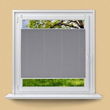 Tienda Plisada 70 x 200 cm Gris Plegable Klemmfix Sin Perforación Protección Solar y Privacidad con Material de Montaje
