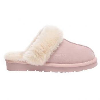 Ever AU Women's Pink Suede Raven Slippers - Warm Winter Sheepskin Mule, EU 39