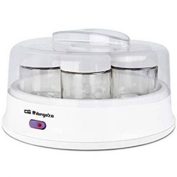 Orbegozo YU 2350 - Yogurtera, 7 tarros con 200 ml de capacidad, tapa transparente, interruptor encendido/apagado, 15 W