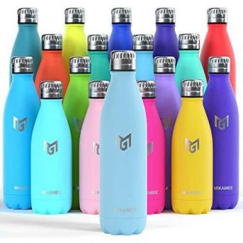 MIKAMEE Botella de Agua Acero Inoxidable 350/500/650/750ml | Aislamiento de Vacío de Doble Pared airBottle | sin bpa Botella termica | Mantiene 24h frías/12h Calientes | para Niños, Deporte, Oficina
