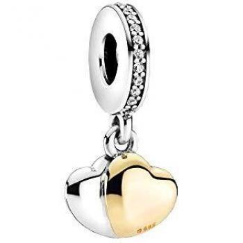 Pandora Two-Tone Double Heart Dangle Charm 799162C01
