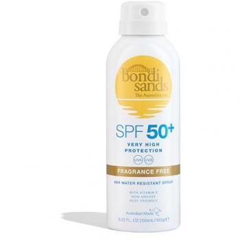 Spray Protector Solar SPF50+ Bondi Sands - Very High Protection Water Resistant, 160 g, Fragrance Free, Aerosol Mist