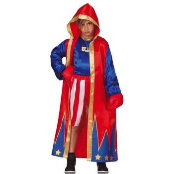 Disfraz de Boxeador para Niño Azul y Rojo 5-6 años Guirca