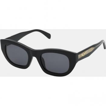 Zadig & Voltaire Round Acetate Sunglasses with Smoke Lenses - Unisex Black, Size 51 MM
