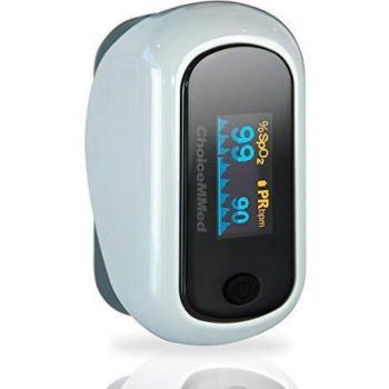 Pulsioxímetro de dedo, Oxímetro de pulso, Medición de Frecuencia cardíaca y SpO2, Pantalla OLED, 7 modos de visualización, Bajo consumo, Fácil de usar y transportar, Gris