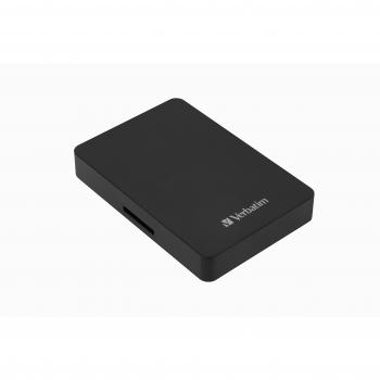 Disco Duro Externo Verbatim 1TB USB 3.0 + Lector de Tarjetas SD + Tarjeta SD de 16GB, Color Negro