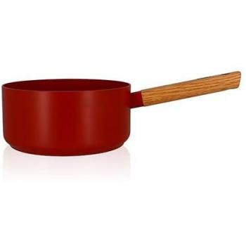 Cacerola Ector 20 cm de aluminio con revestimiento cerámico y mango de madera color Paprika