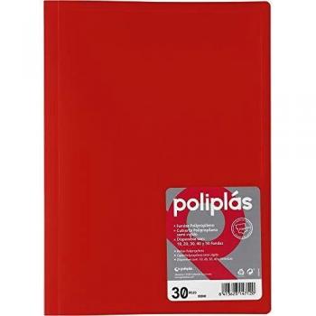 Grafoplas 1331251, Carpeta de 30 fundas, A4, tapas PP, Rojo