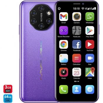 DAM Mini Smartphone S10i 4G, Android, 3GB RAM, 64GB almacenamiento, Pantalla de 3.46 pulgadas, Doble tarjeta SIM, dimensiones de 4.5 x 1.2 x 10