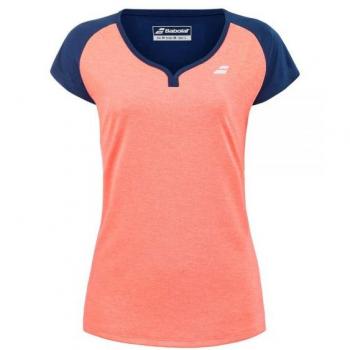 Camiseta de Manga Corta Babolat Play Capsleeve para Mujeres Coral - XXL