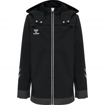 Hummel Chaqueta Lead All Weather - Chaqueta para niños, resistente al agua, transpirable, con capucha ajustable, cierre frontal completo, puños elásticos y diseño moderno