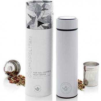Teabloom Vaso De Bebidas Multiusos - 480 Ml/Botella De Agua Con Aislamiento De Metal Cepillado - Vaso De Té - Botella De Viaje - Máquina Para Hacer Cerveza Fría - Disponible En 5 Colores