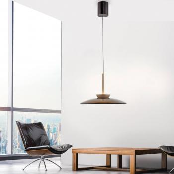 Lámpara Colgante LED E-Moon Bronce Ø 50 cm Vidrio/Aluminio CCT