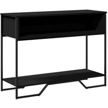 Mesa consola de madera de ingeniería negra 100x35x74,5 cm