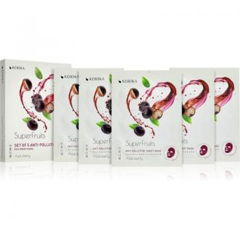 KORIKA SuperFruits Acai Berry Anti-Pollution Face Sheet Masks - Set of 5