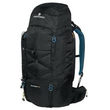 Mochila unisex Ferrino Dundee 70L negra, capacidad de 70 litros, diseñada para montaña, incluye múltiples compartimentos y correas ajustables