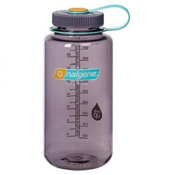 Nalgene Botella Sustain 1L Gris, Bidón Nalgene Sustain boca ancha 1L Lila Morado, Nalgene Sustain Tritan Botella de agua sin BPA hecha con material derivado del 50% de