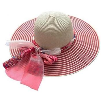 Surker Womens anti-UV/sol transpirable plegable soporte de ala grande borde sol/Travling/playa sombrero, mujer, Watermelon Red, talla única