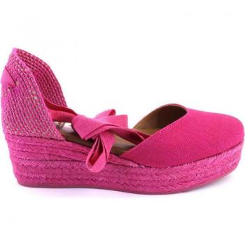 VIGUERA 2073 Alpargatas de cuña cañamo esparto yute de mujer fucsia