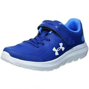 Under Armour Pre School Surge 2 AC, Zapatillas para Correr de Carretera Unisex Niños, Azul Graphite Blue Electric Blue Halo Gray 402, 35 EU