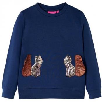 Sudadera Infantil con Ardillas de Lentejuelas Azul Marino 140