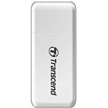 Transcend RDF5 - Lector de Tarjeta conector USB tipo A, USB 3.0, ranura SD y microSD, Blanco