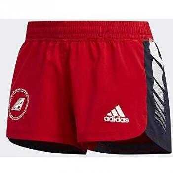 adidas GRPH Wvn Short Pantalón Corto, Mujer, Escarl, L